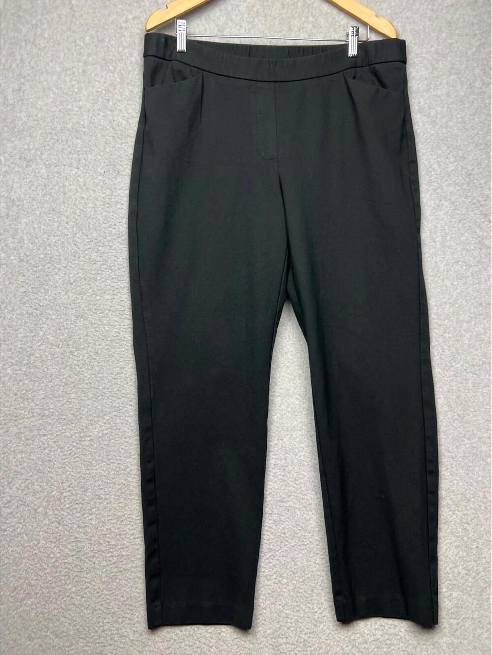 J. Jill Ponte Slim Leg Pull On Pants Womens XL Elastic Waist Comfort Black Chic